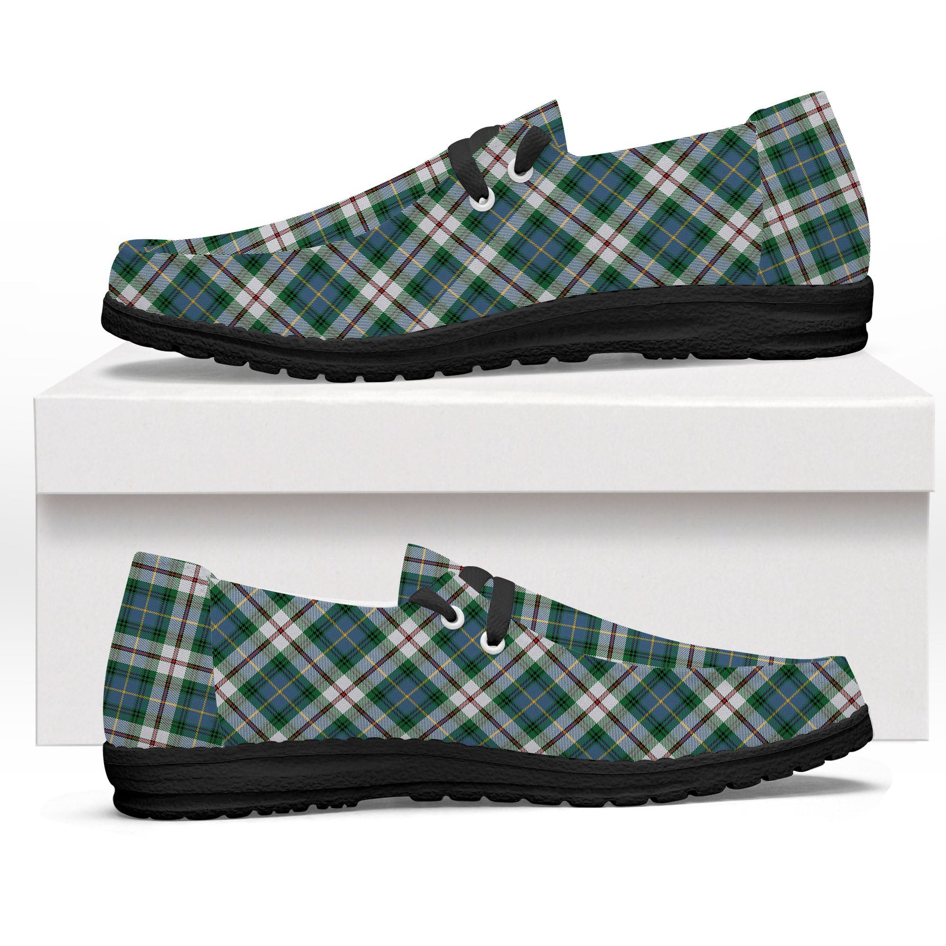 ScotsTee Shop Scottish McLeod Of Californian Ancient Tartan Plaid Canvas Loafer Shoes