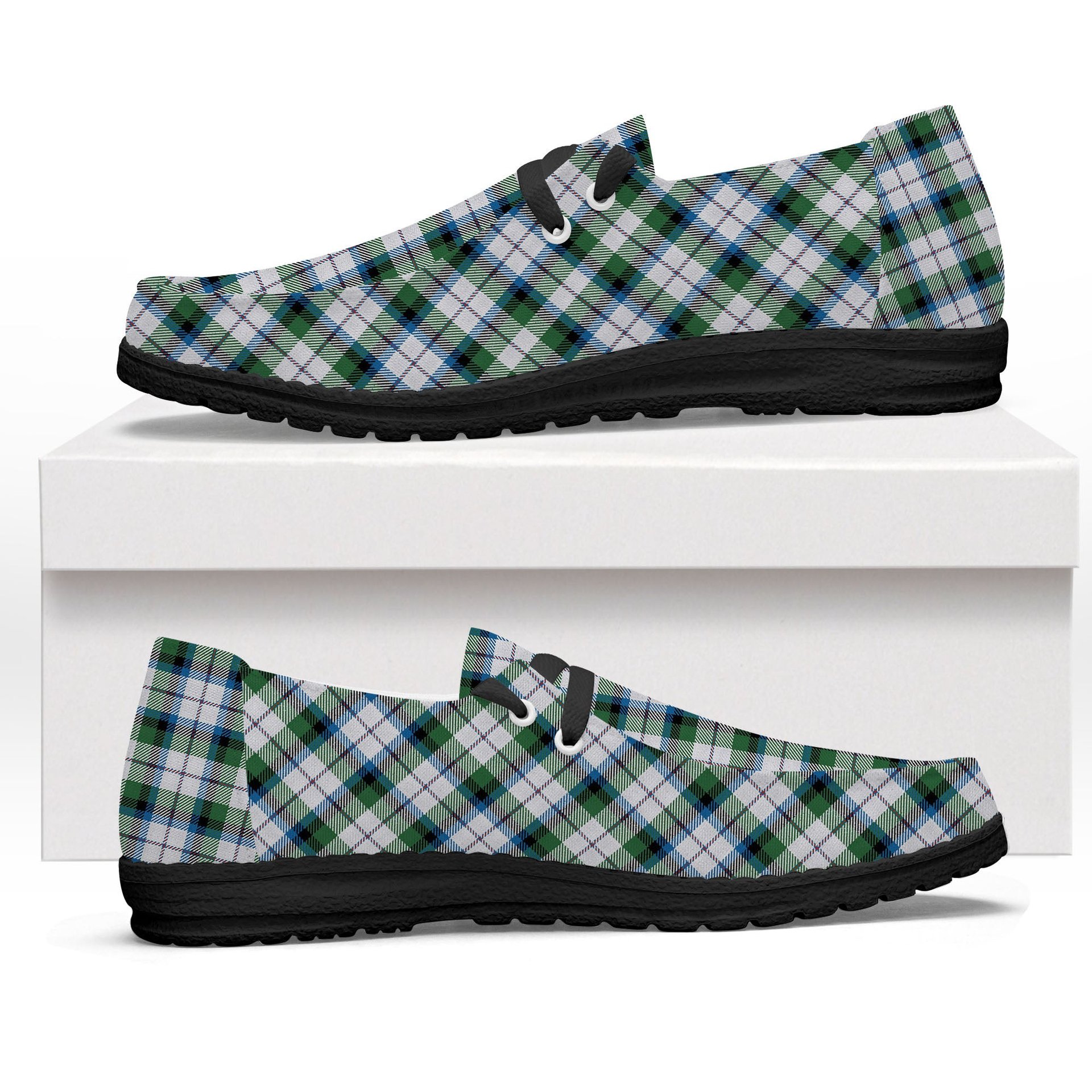 ScotsTee Shop Scottish McNachten Dress Ancient Tartan Plaid Canvas Loafer Shoes