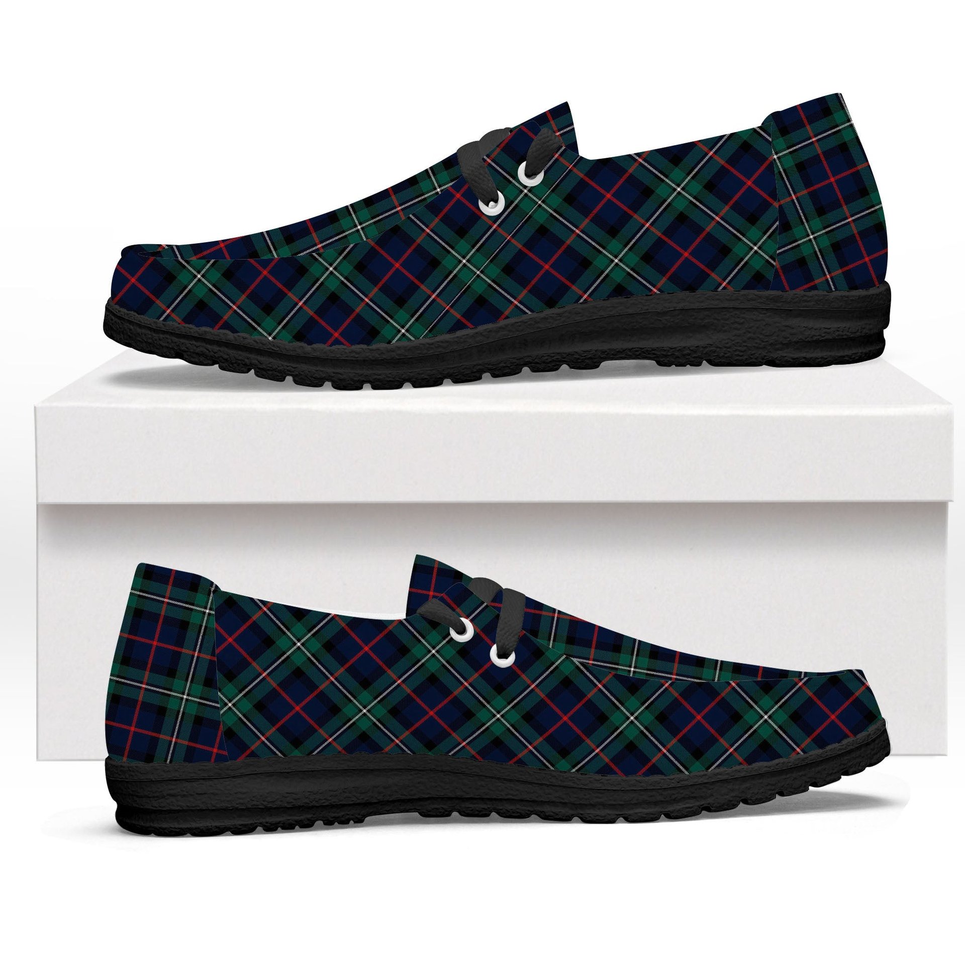 ScotsTee Shop Scottish McPhail Hunting Modern Tartan Plaid Canvas Loafer Shoes