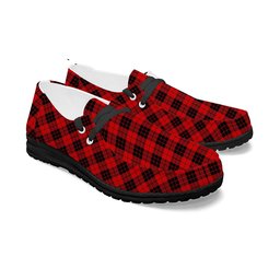 ScotsTee Shop Scottish McLeod of Raasay Modern Tartan Plaid Canvas Loafer Shoes