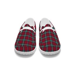 ScotsTee Shop Scottish McLaine of Loch Buie Modern Tartan Plaid Canvas Loafer Shoes