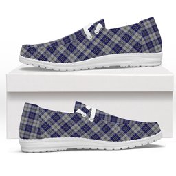 ScotsTee Shop Scottish McPherson Dress Blue Tartan Plaid Canvas Loafer Shoes