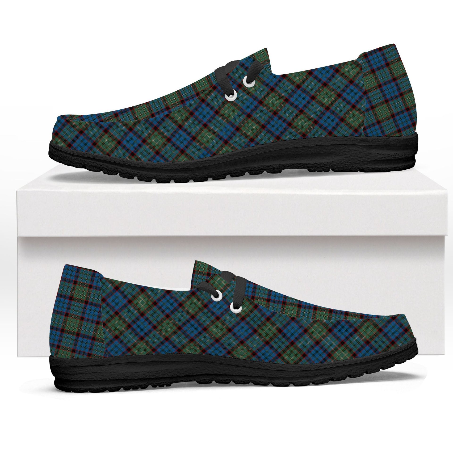 ScotsTee Shop Scottish McNicol Hunting Tartan Plaid Canvas Loafer Shoes