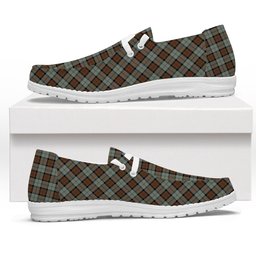 ScotsTee Shop Scottish McLeod of Harris Weathered Tartan Plaid Canvas Loafer Shoes
