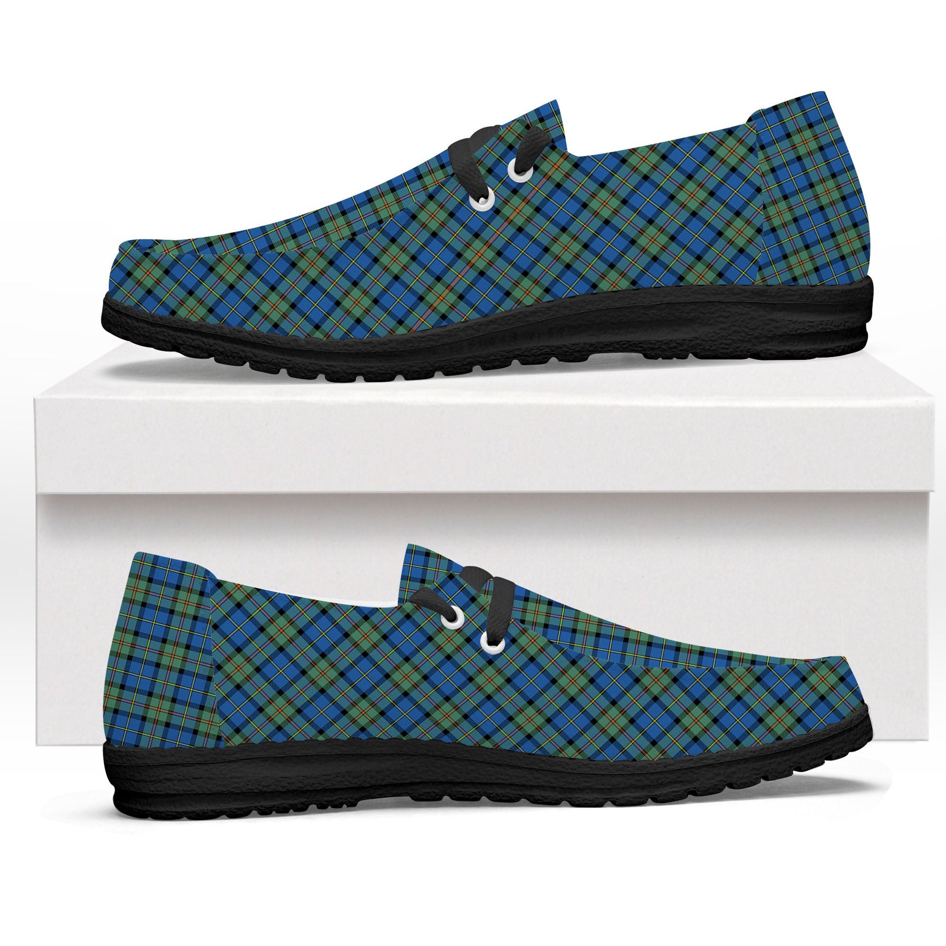 ScotsTee Shop Scottish McLeod of Harris Ancient Tartan Plaid Canvas Loafer Shoes