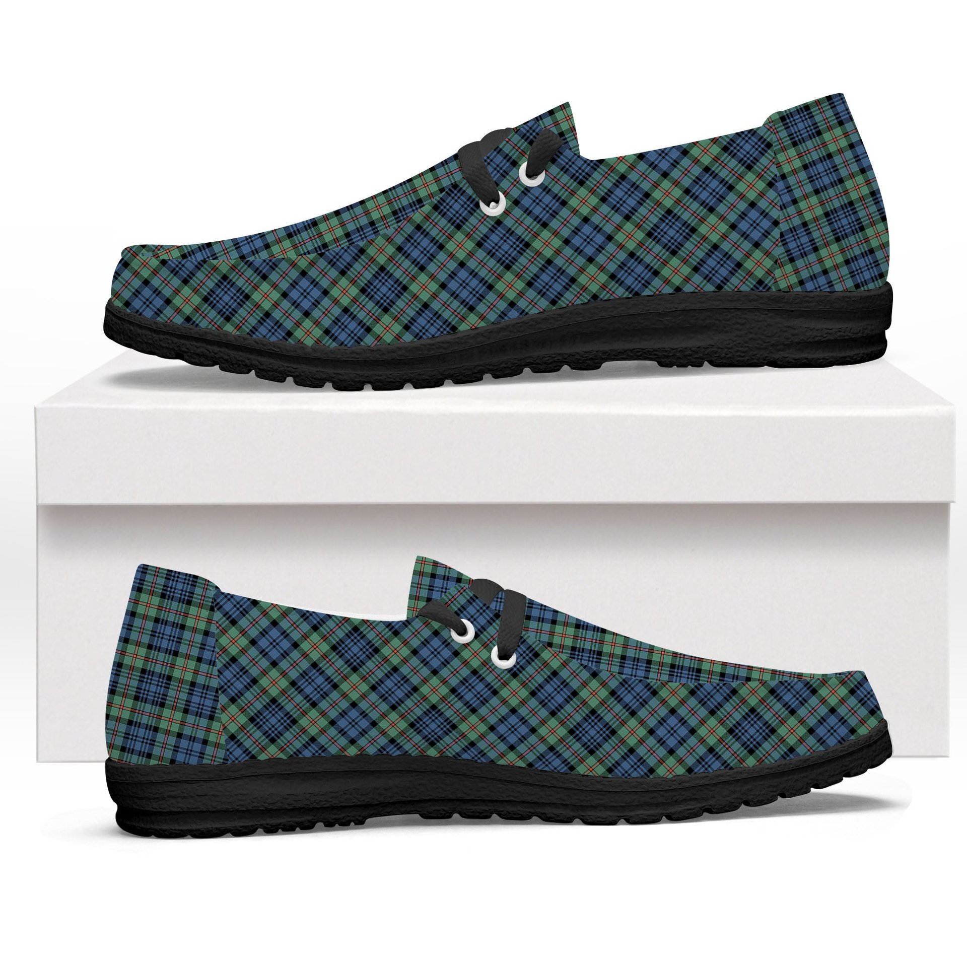 ScotsTee Shop Scottish McKinlay Ancient Tartan Plaid Canvas Loafer Shoes