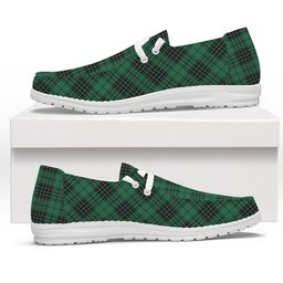 ScotsTee Shop Scottish McLean Hunting Ancient Tartan Plaid Canvas Loafer Shoes