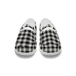 ScotsTee Shop Scottish McPhee B&W Modern Tartan Plaid Canvas Loafer Shoes