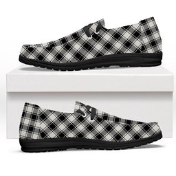 ScotsTee Shop Scottish McPhee B&W Modern Tartan Plaid Canvas Loafer Shoes
