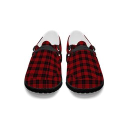 ScotsTee Shop Scottish McLeod Black and Red Tartan Plaid Canvas Loafer Shoes