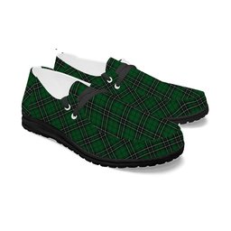 ScotsTee Shop Scottish McLean of Duart Hunting Tartan Plaid Canvas Loafer Shoes