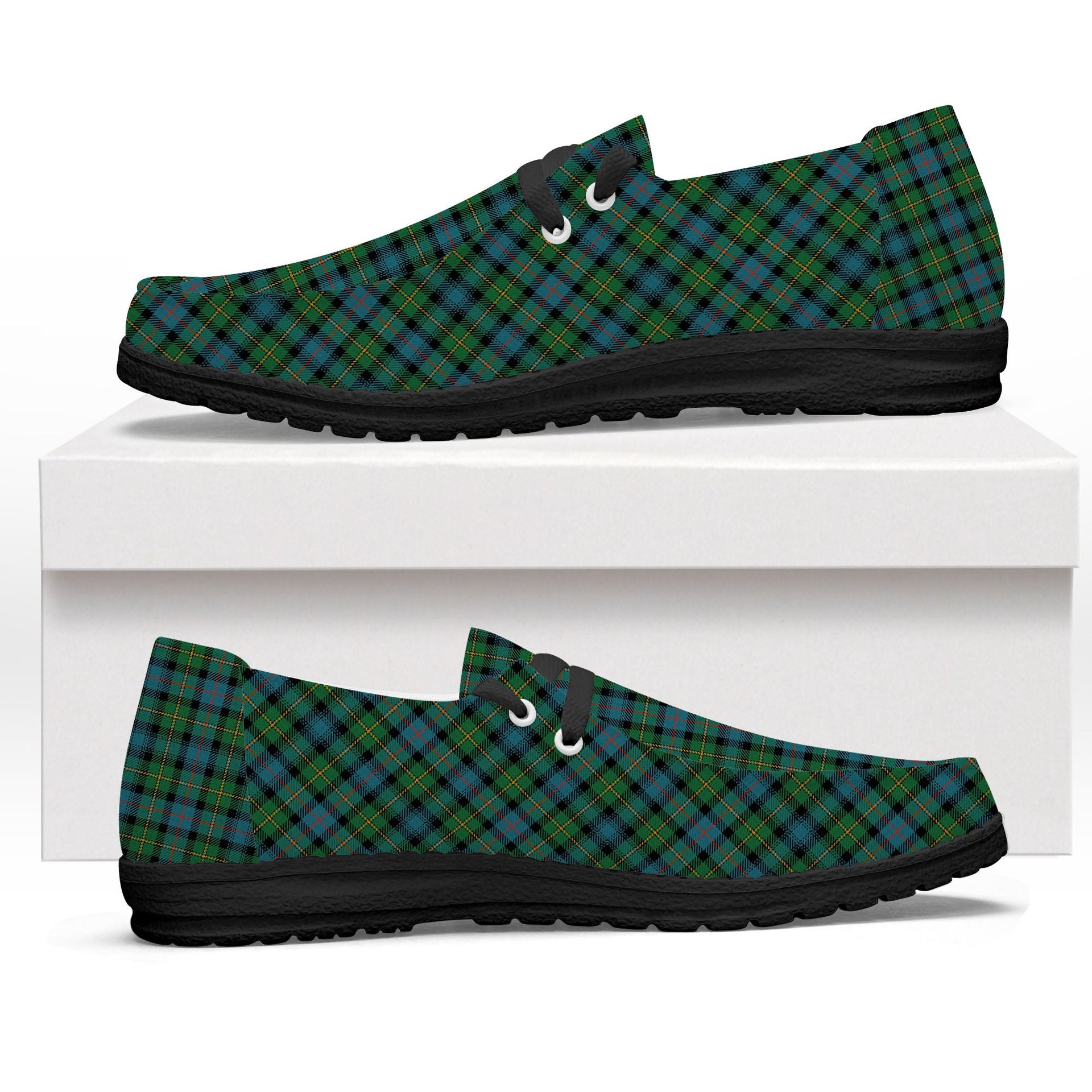 ScotsTee Shop Scottish McLeod of Skye Ancient Tartan Plaid Canvas Loafer Shoes