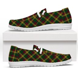 ScotsTee Shop Scottish McMillan Ancient Tartan Plaid Canvas Loafer Shoes