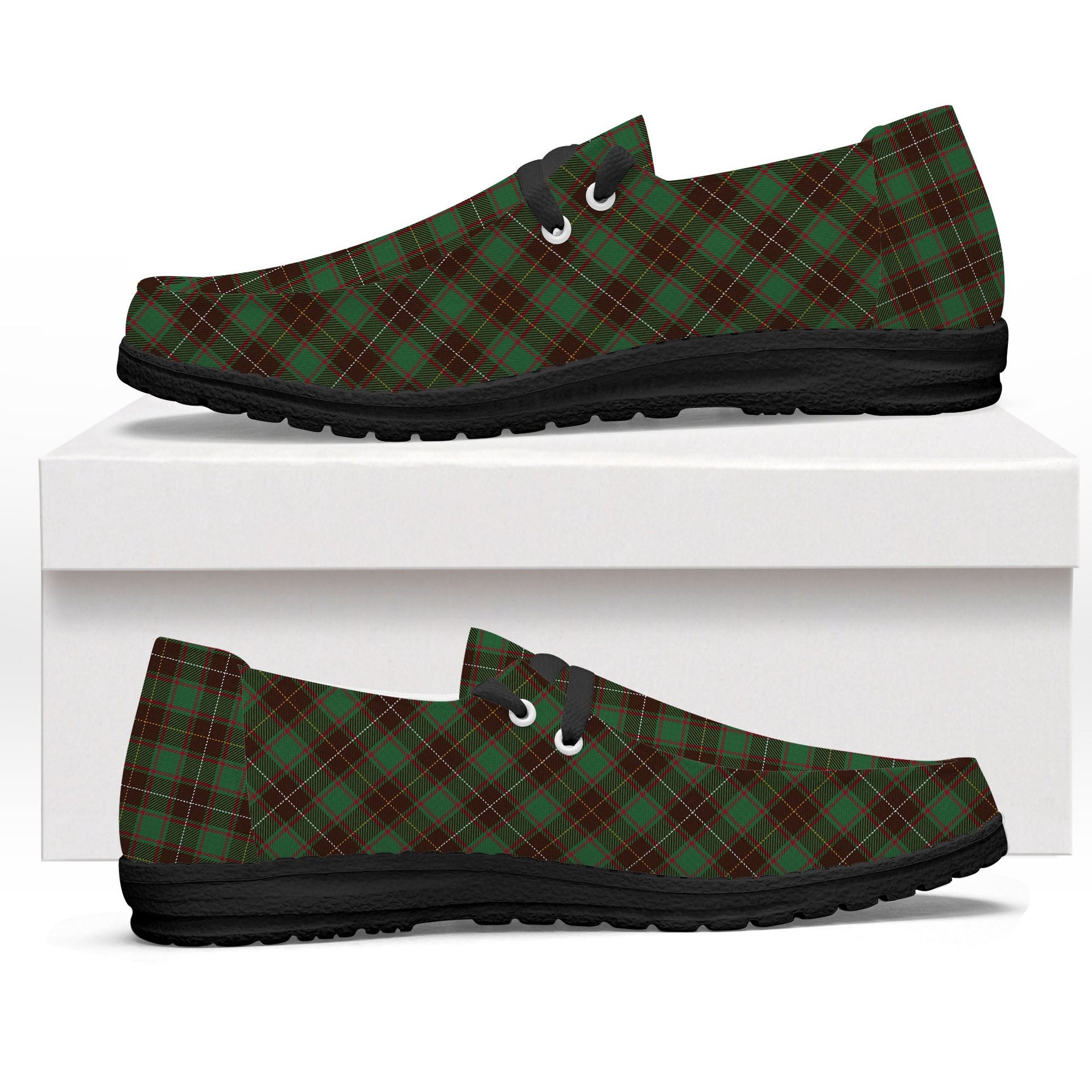 ScotsTee Shop Scottish McPhee Hunting Modern Tartan Plaid Canvas Loafer Shoes