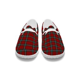 ScotsTee Shop Scottish McLaine of Loch Buie Tartan Plaid Canvas Loafer Shoes