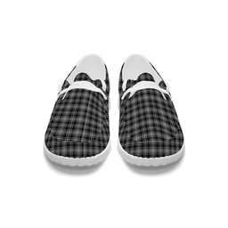ScotsTee Shop Scottish McLean Black and White Tartan Plaid Canvas Loafer Shoes