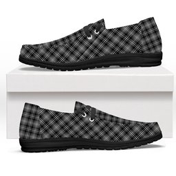ScotsTee Shop Scottish McLean Black and White Tartan Plaid Canvas Loafer Shoes