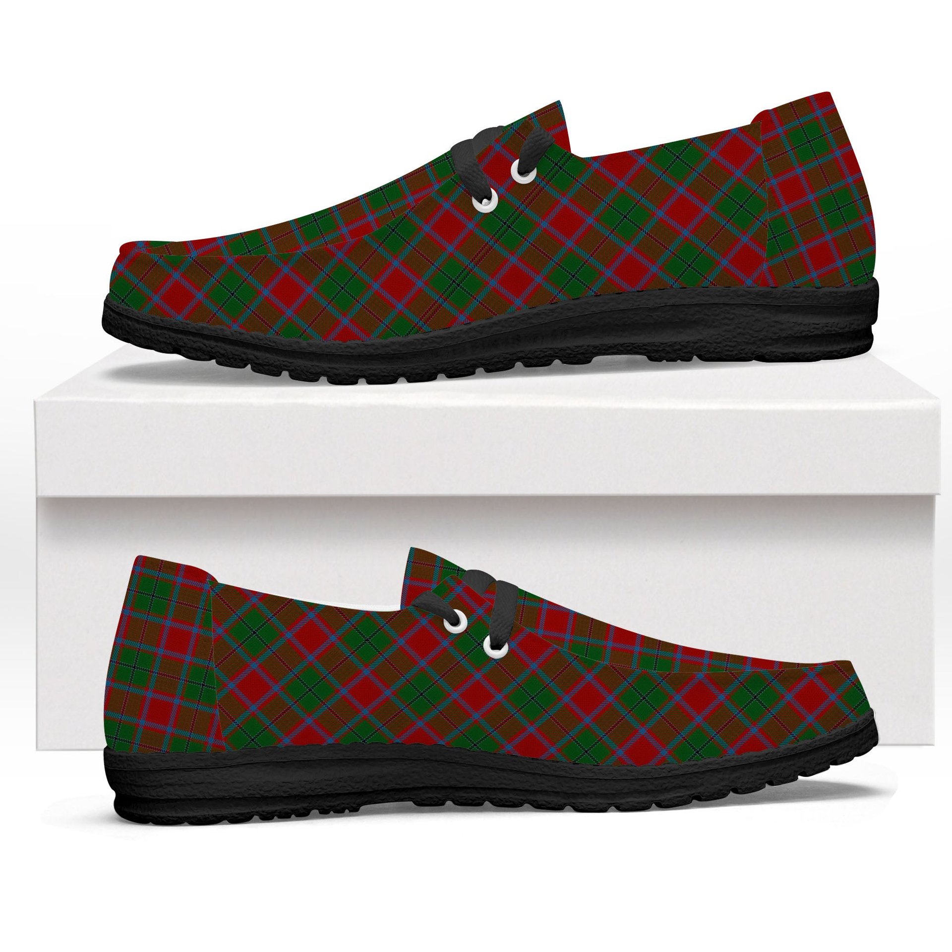 ScotsTee Shop Scottish McPhail Blue Bands Tartan Plaid Canvas Loafer Shoes