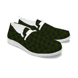 ScotsTee Shop Scottish McLean Hunting Tartan Plaid Canvas Loafer Shoes