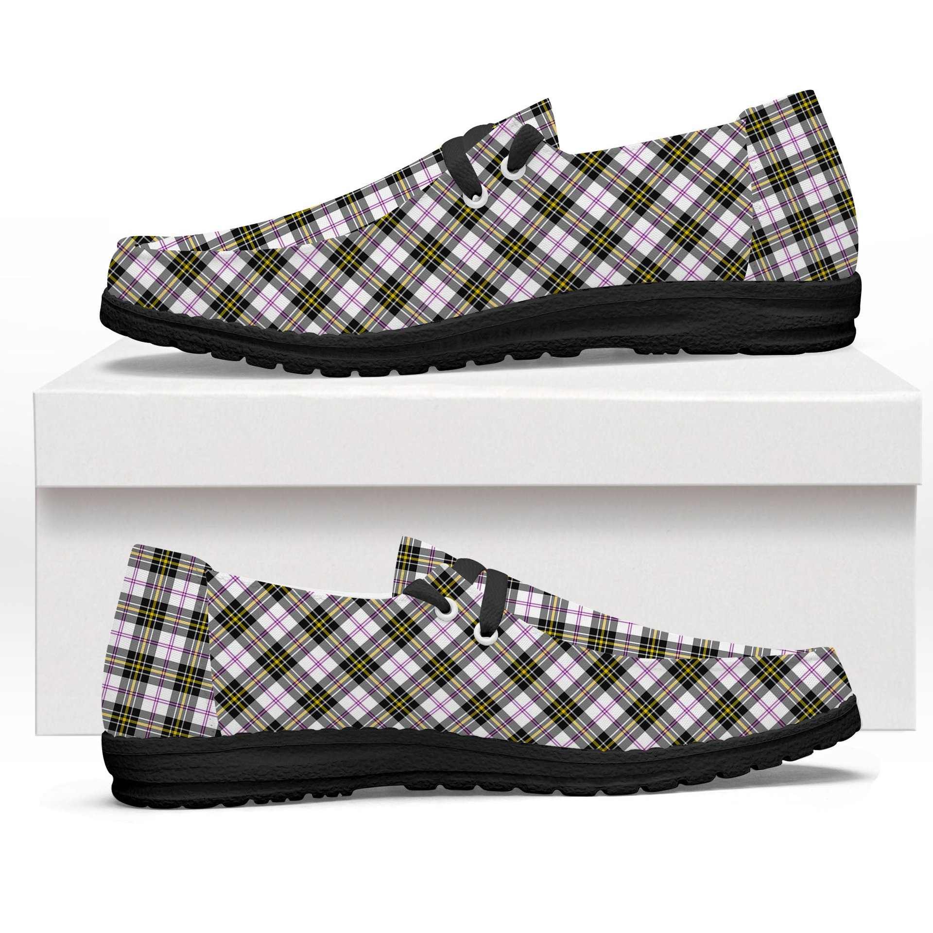 ScotsTee Shop Scottish McPherson Dress Modern Tartan Plaid Canvas Loafer Shoes