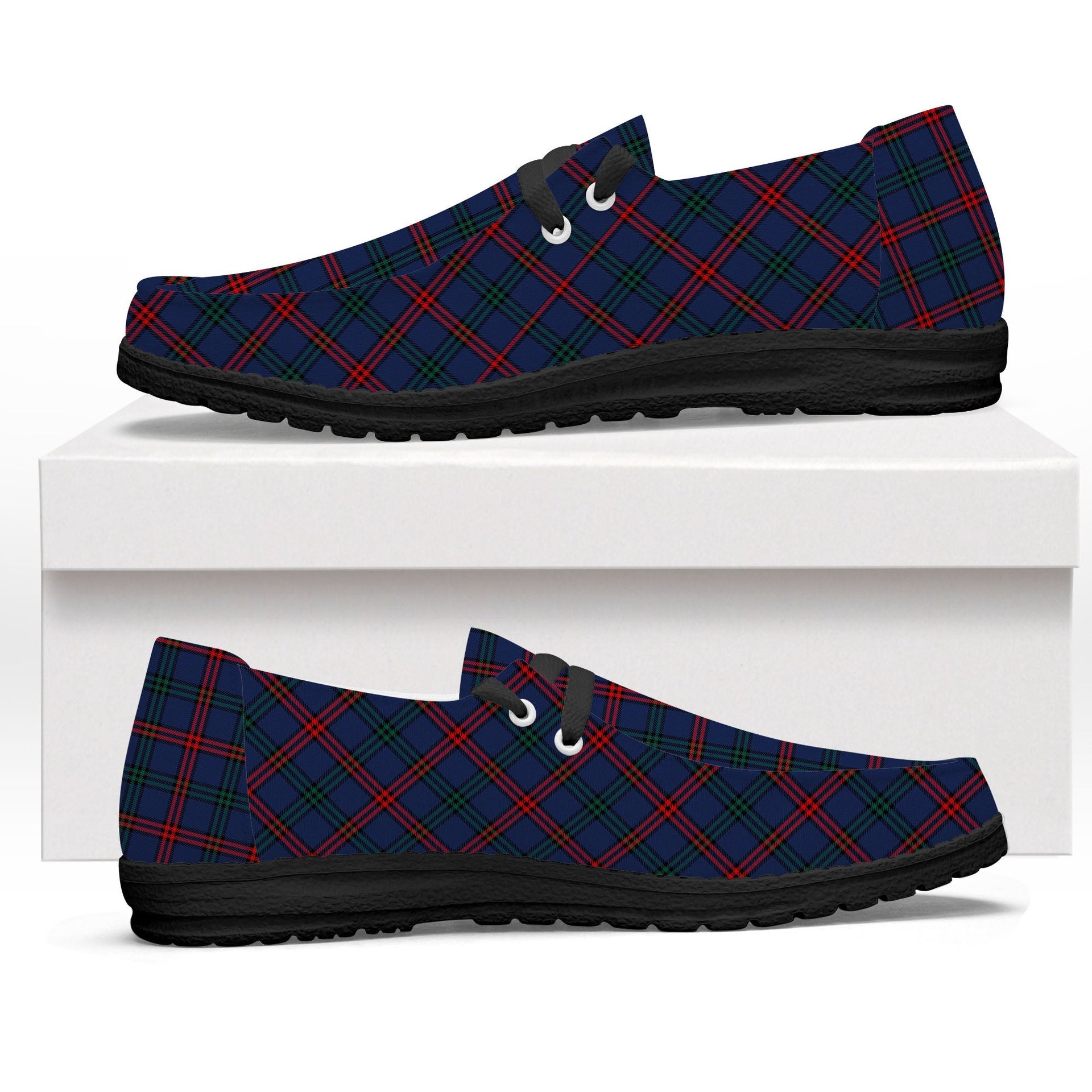 ScotsTee Shop Scottish Montgomery of Ayrshire Modern Tartan Plaid Canvas Loafer Shoes