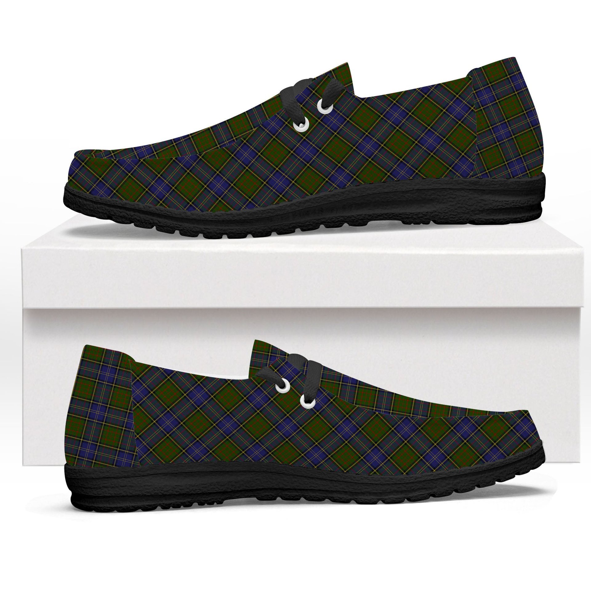 ScotsTee Shop Scottish McMillan Hunting Modern Tartan Plaid Canvas Loafer Shoes