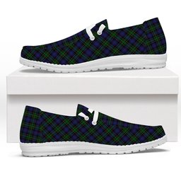 ScotsTee Shop Scottish Mowat Clans Originaux Tartan Plaid Canvas Loafer Shoes