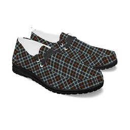 ScotsTee Shop Scottish McThomas Hunting Modern Tartan Plaid Canvas Loafer Shoes