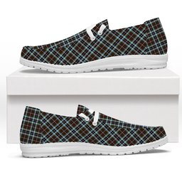ScotsTee Shop Scottish McThomas Hunting Modern Tartan Plaid Canvas Loafer Shoes
