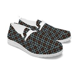 ScotsTee Shop Scottish McThomas Hunting Modern Tartan Plaid Canvas Loafer Shoes