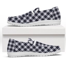 ScotsTee Shop Scottish McRae Dress Modern Tartan Plaid Canvas Loafer Shoes