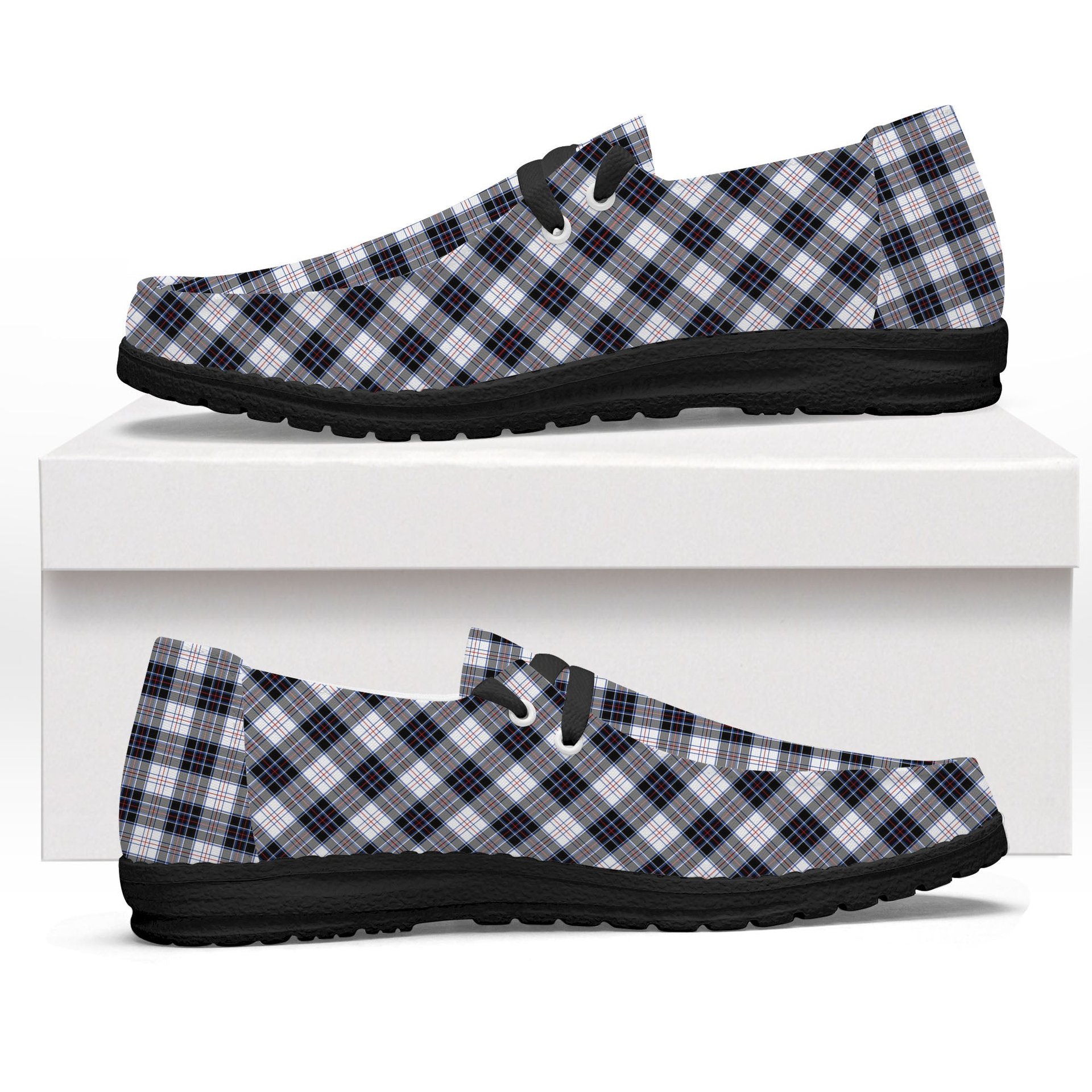 ScotsTee Shop Scottish McRae Dress Modern Tartan Plaid Canvas Loafer Shoes