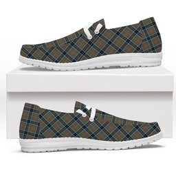ScotsTee Shop Scottish McTavish Hunting Ancient Tartan Plaid Canvas Loafer Shoes