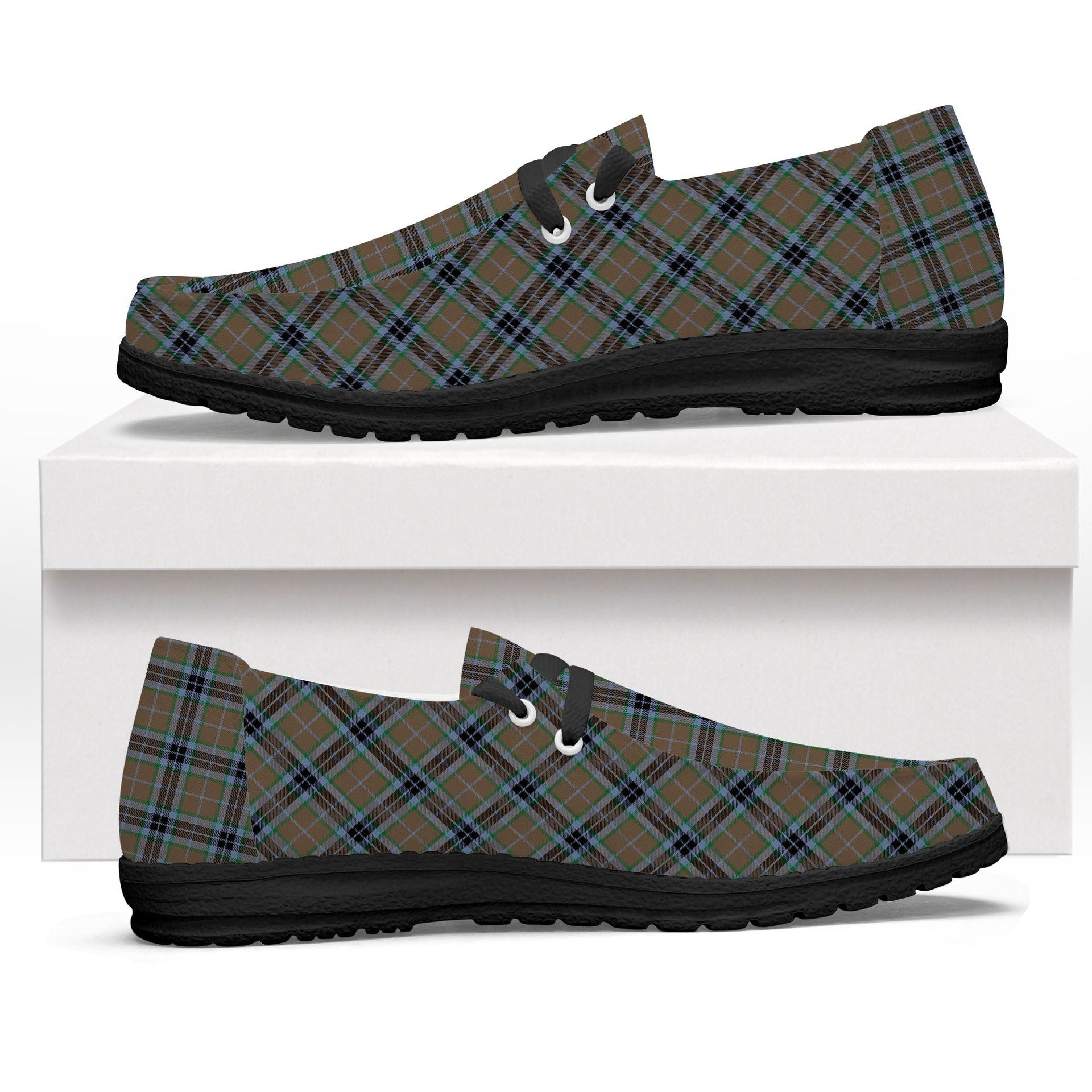 ScotsTee Shop Scottish McTavish Hunting Ancient Tartan Plaid Canvas Loafer Shoes