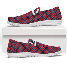 ScotsTee Shop Scottish McTavish Modern Tartan Plaid Canvas Loafer Shoes