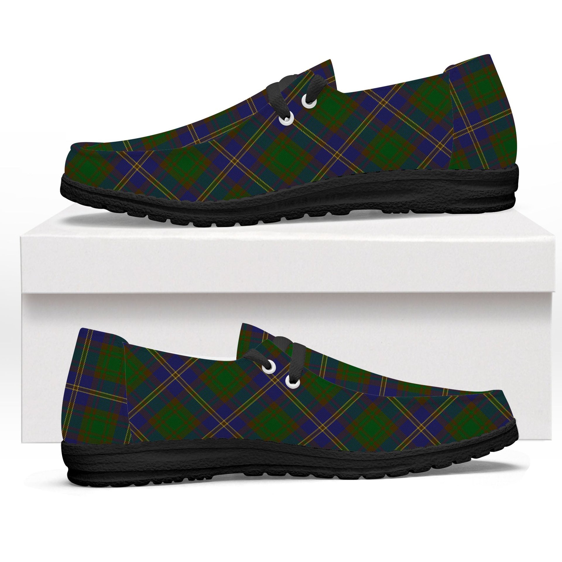 ScotsTee Shop Scottish Strang of Balkaskie Tartan Plaid Canvas Loafer Shoes