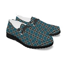 ScotsTee Shop Scottish Thompson Dress Blue Ancient Tartan Plaid Canvas Loafer Shoes