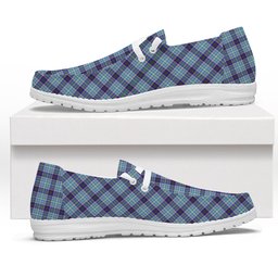 ScotsTee Shop Scottish Texas Bluebonnet Tartan Plaid Canvas Loafer Shoes