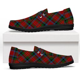 ScotsTee Shop Scottish Sturrock Blue & Black Tartan Plaid Canvas Loafer Shoes