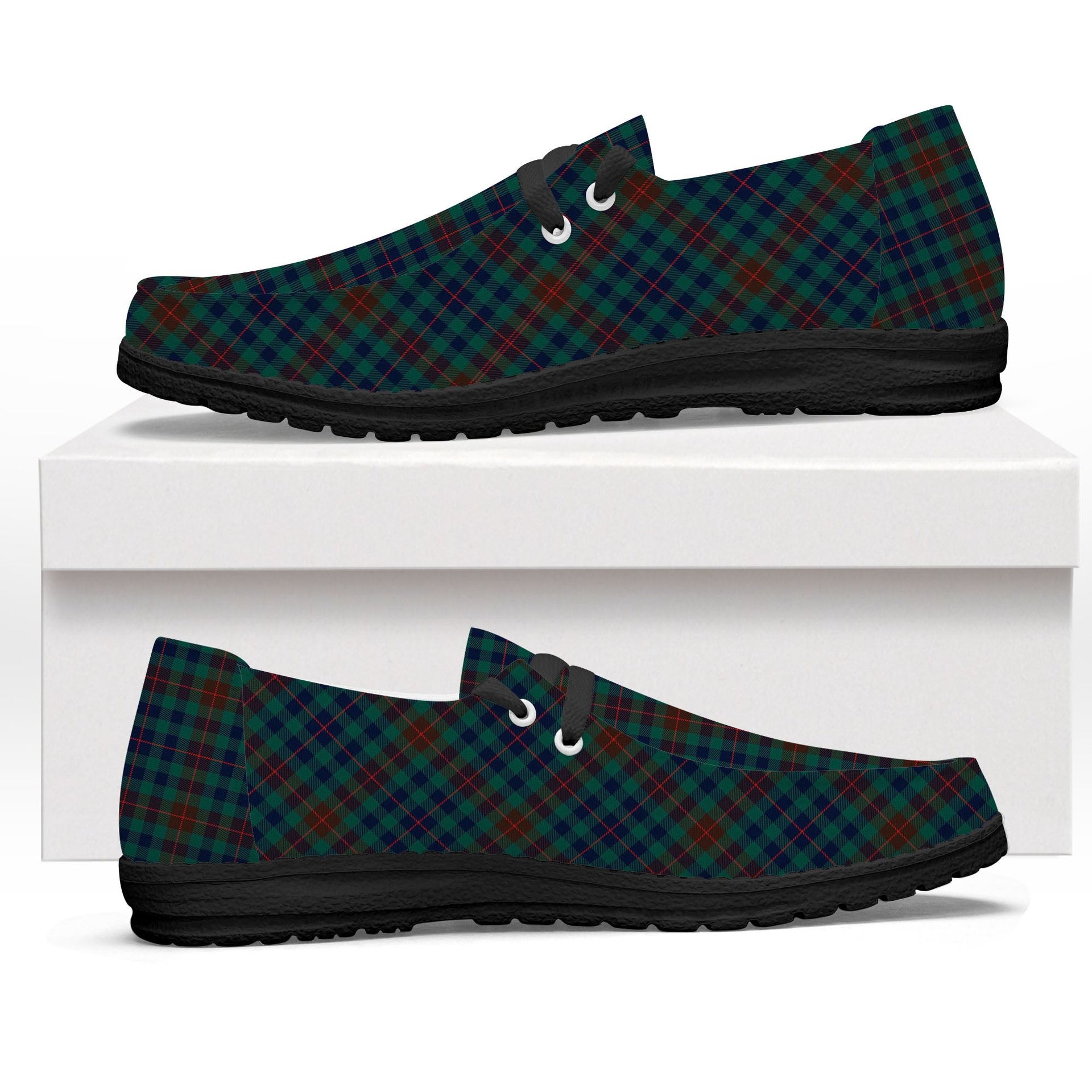 ScotsTee Shop Scottish Tennant Yules Modern Tartan Plaid Canvas Loafer Shoes
