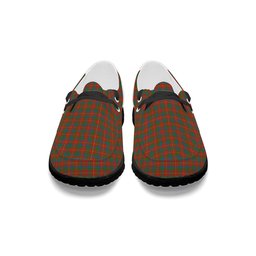 ScotsTee Shop Scottish Robertson White line New Ancient Tartan Plaid Canvas Loafer Shoes