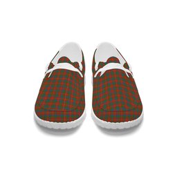 ScotsTee Shop Scottish Robertson White line New Ancient Tartan Plaid Canvas Loafer Shoes