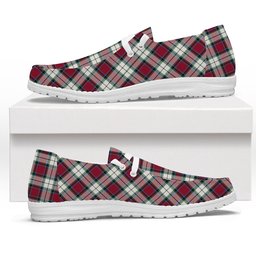 ScotsTee Shop Scottish Rose Dress Modern Tartan Plaid Canvas Loafer Shoes