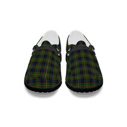ScotsTee Shop Scottish Reid Green Tartan Plaid Canvas Loafer Shoes