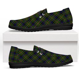 ScotsTee Shop Scottish Reid Green Tartan Plaid Canvas Loafer Shoes