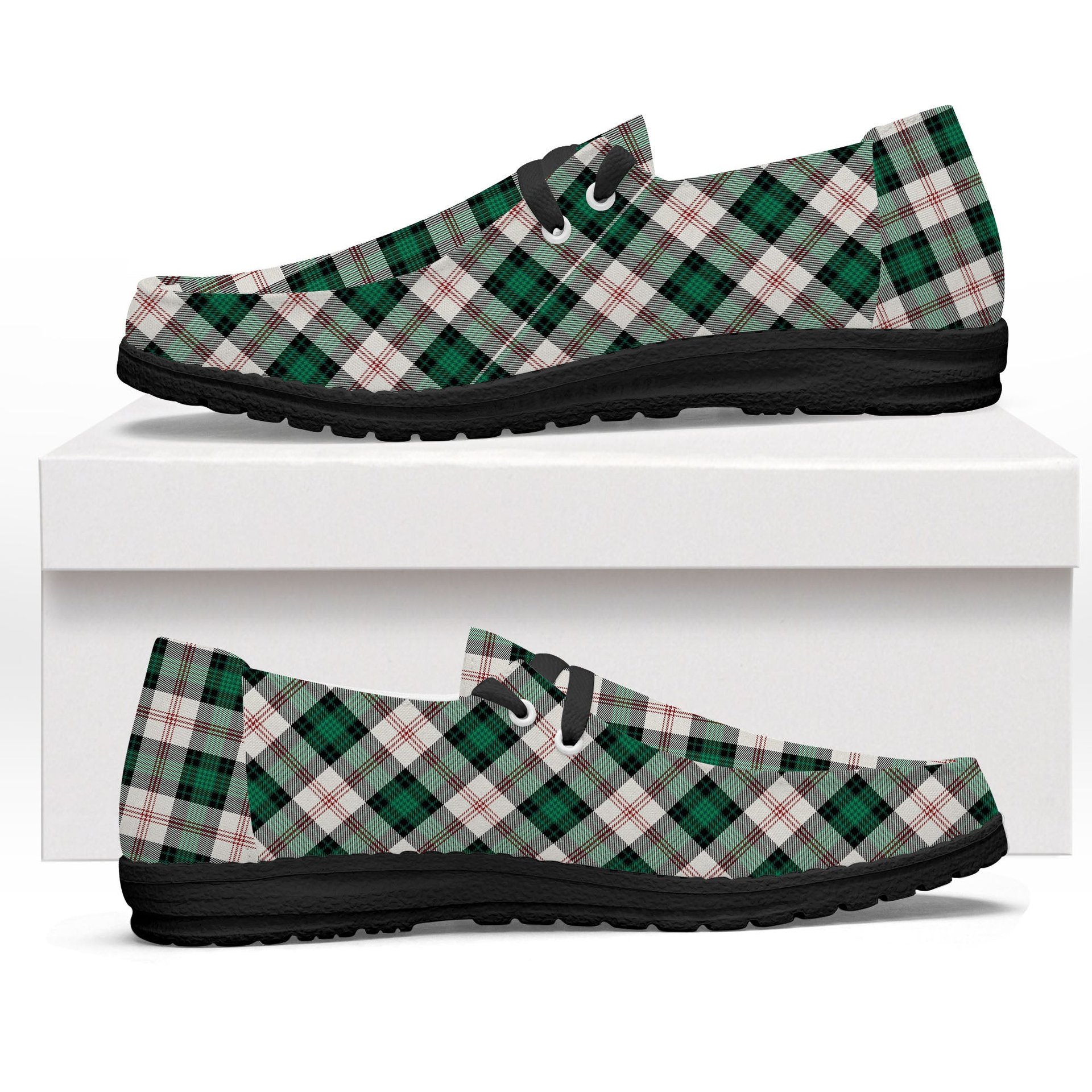 ScotsTee Shop Scottish Ross Arisaid Modern Tartan Plaid Canvas Loafer Shoes