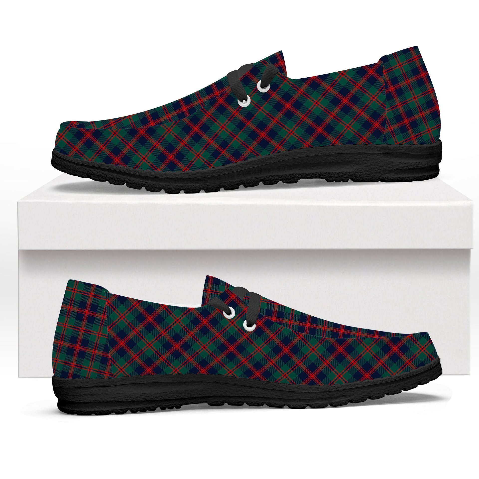 ScotsTee Shop Scottish Robertson of Struan Modern Tartan Plaid Canvas Loafer Shoes
