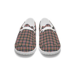 ScotsTee Shop Scottish Robertson Dress #2 Ancient Tartan Plaid Canvas Loafer Shoes