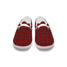 ScotsTee Shop Scottish Stuart of Bute Tartan Plaid Canvas Loafer Shoes