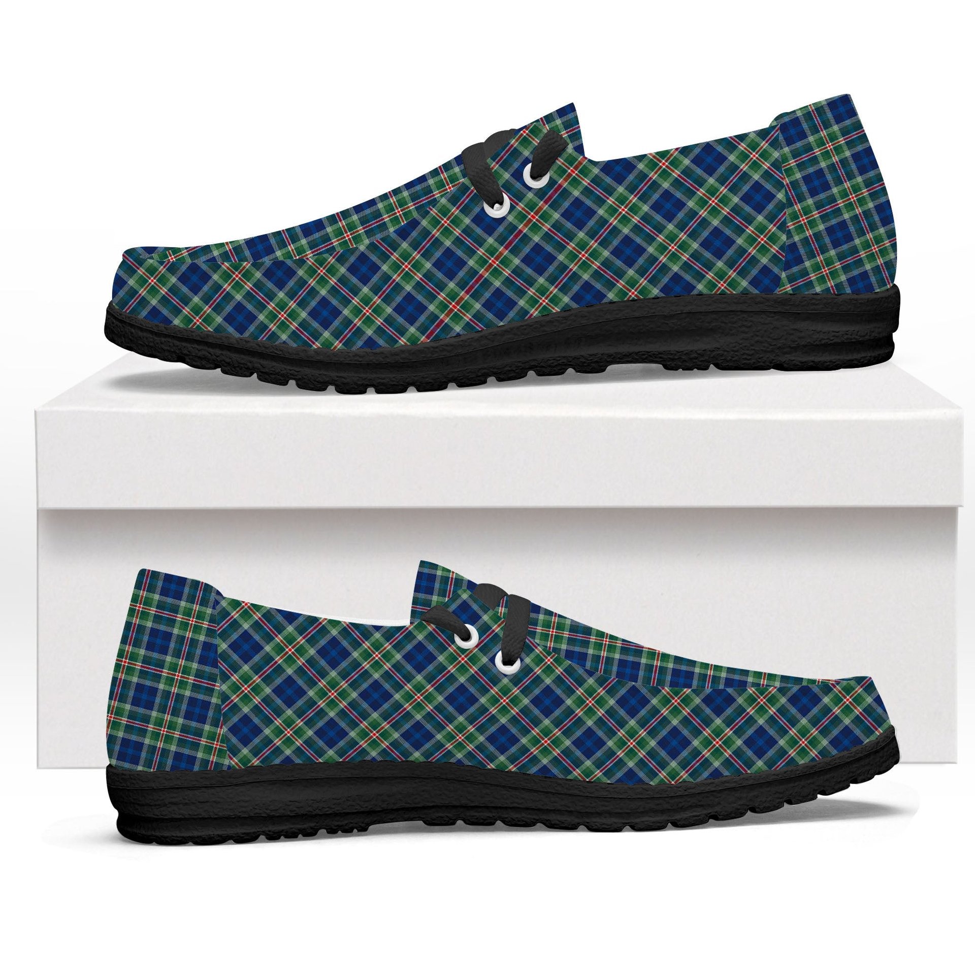ScotsTee Shop Scottish Reid (Mill City) Modern Clan Tartan Plaid Canvas Loafer Shoes